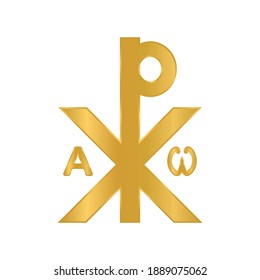 Chrismon sign icon on white background. Vector illustration. Ancient christian symbol.