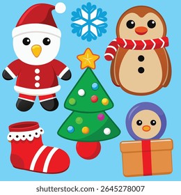 a chrisms cartoon vector illustration for Christmas design.