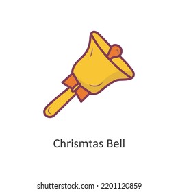 Chrismtas Bell vector filled outline Icon Design illustration. Holiday Symbol on White background EPS 10 File