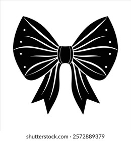 chrismtas bow silhouette design vector 