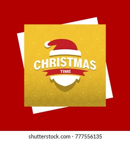 Chrismtas card with santa and pattern background
