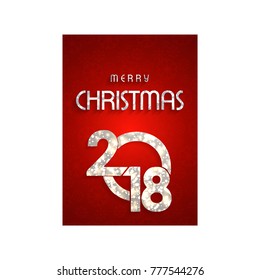 Chrismtas card wiith red pattern background