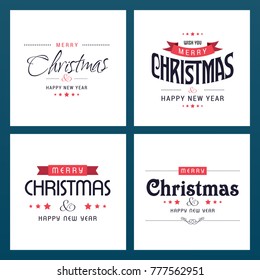 Chrismtas typographic sets light