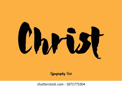 Christ Bold Calligraphy Text On Yellow Background