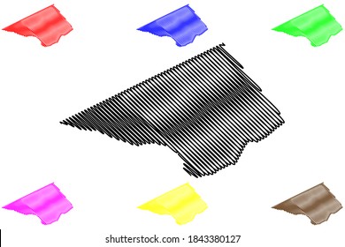 Christ Church (Barbados, Parishes of Barbados) map vector illustration, scribble sketch Parish of Christ Church map