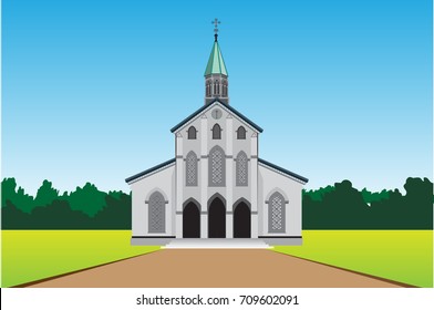 Christ church cartoon vector