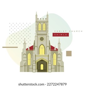 Iglesia de Cristo - Shimla - Ilustración bursátil como archivo EPS 10 