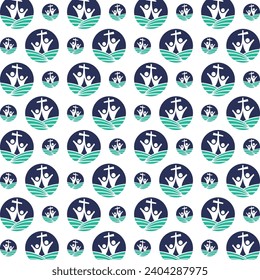 Christ community trendy smart seamless pattern colorful illustration background