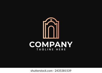 christ gate or door logo design for religious and community brand identity