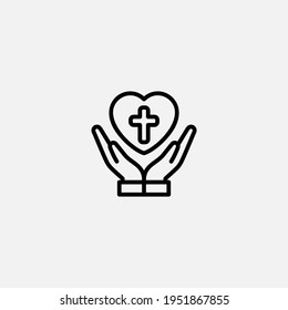 Christ in heart icon sign vector,Symbol, logo illustration for web and mobile