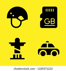 christ, helmet, sd card and taxi vector icon set. Sample icons set for web and graphic design