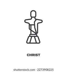 christ icon. Thin line christ icon from travel and trip collection. Outline vector isolated on white background. Editable christ symbol can be used web and mobile
