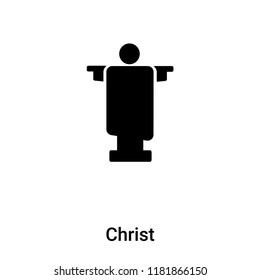 Christ icon vector isolated on white background, logo concept of Christ sign on transparent background, filled black symbol