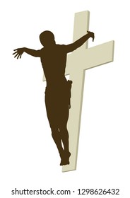 Christ illustration silhouette with cross behind