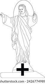 Imagen vectorial de la línea Cristo Jesús