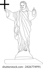 Christ Jesus Line Art Vector Image