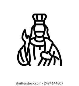 christ the king feast catholic holiday line icon vector. christ the king feast catholic holiday sign. isolated contour symbol black illustration