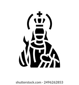 christ the king feast catholic holiday glyph icon vector. christ the king feast catholic holiday sign. isolated symbol illustration