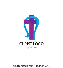 Christ logo template design vector, creative simple icon