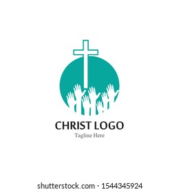 Christ logo template design vector, creative simple icon