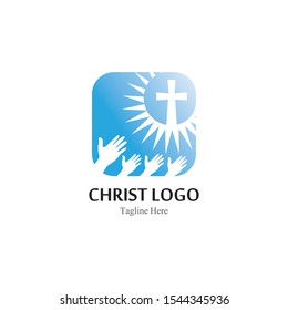 Christ logo template design vector, creative simple icon