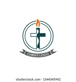 Christ logo template design vector, creative simple icon