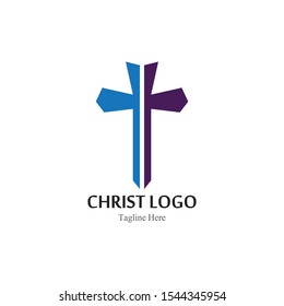 Christ logo template design vector, creative simple icon