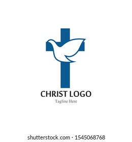 Christ logo template design vector, creative simple icon