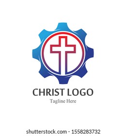Christ logo template design vector, creative simple icon