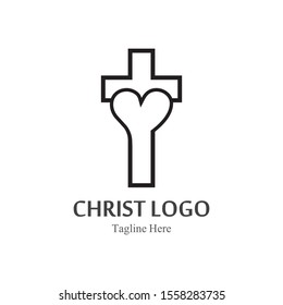 Christ logo template design vector, creative simple icon