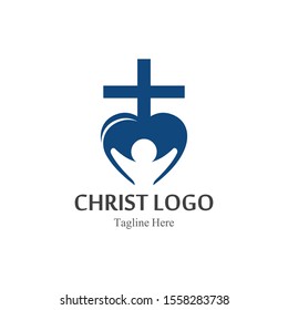 Christ logo template design vector, creative simple icon