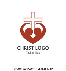 Christ logo template design vector, creative simple icon
