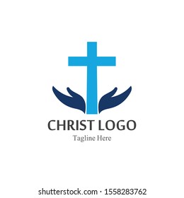 Christ logo template design vector, creative simple icon
