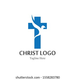 Christ logo template design vector, creative simple icon