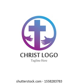 Christ logo template design vector, creative simple icon