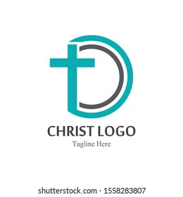 Christ logo template design vector, creative simple icon