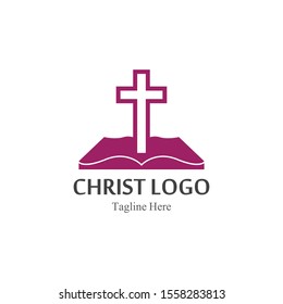 Christ logo template design vector, creative simple icon