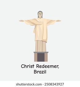 Ilustración vectorial de Lugar famoso icónica de Cristo Redentor en Brasil