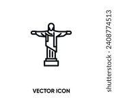 Christ the redeemer vector icon . Modern, simple flat vector illustration for website or mobile app. Brasil symbol, logo illustration. Pixel perfect vector graphics