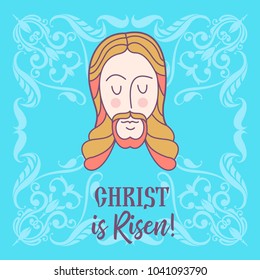 Christ is risen!  Easter vector illustration. Jesus Christ.