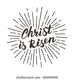 Christ Is Risen! Modern Black And White Lettering Poster.