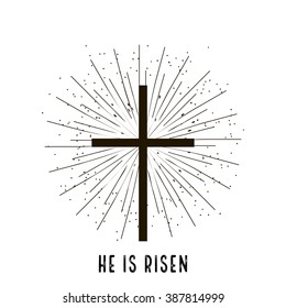 Christ is risen stylish design vector  illustration