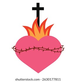 vetor de ilustração do coração sagrado de cristo