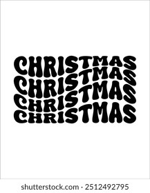 CHRISTAMS retro groovy Navidades onduladas, Días festivos Diseños EPS, Navidades alegres EPS, transferencia de calor, fabricación de camisetas, proyectos de bricolaje, árboles, cricut