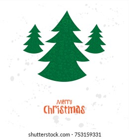 Christams Tree Greetings Grunge Background