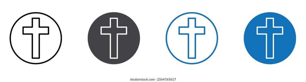 Christanity sign icon flat editable icon mark set.