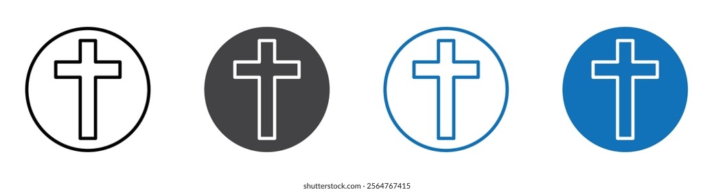 Christanity sign icon flat editable icon mark set.