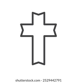 Christanity sign icon Thin outline art symbol