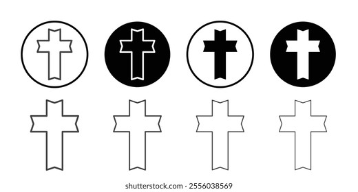 Christanity sign icon Thin outline art symbol