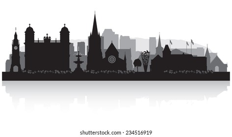 Christchurch New Zealand city skyline vector silhouette illustration